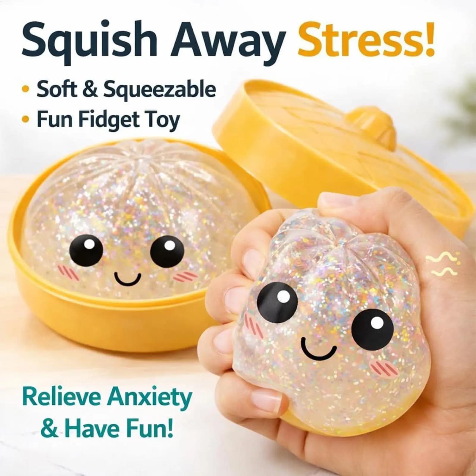 Squishies Morbidi a Forma di Raviolo Arcobaleno/Trasparenti, Giocattoli Sensoriali a Lenta Risposta per Alleviare Ansia e Stress, per Bambini e Adulti