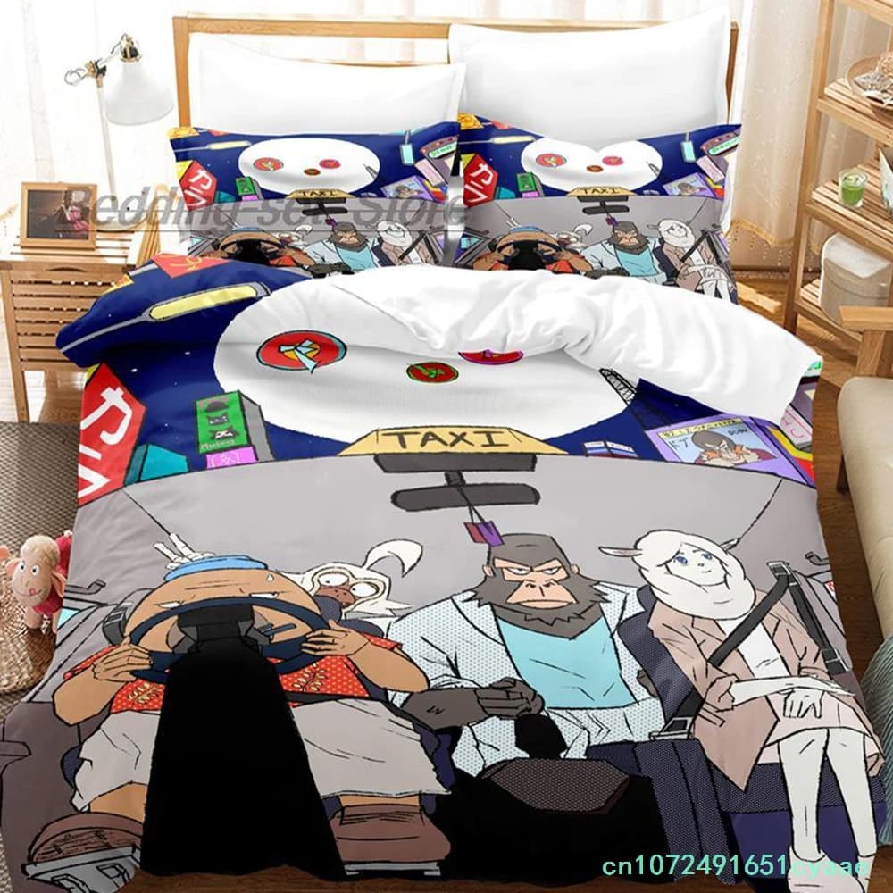 Odd Taxi Bedding Set Single Twin Full Queen King Size Bed Set Aldult Kid Bedroom Duvetcover Sets 3D Print Anime 2022 Kawaii