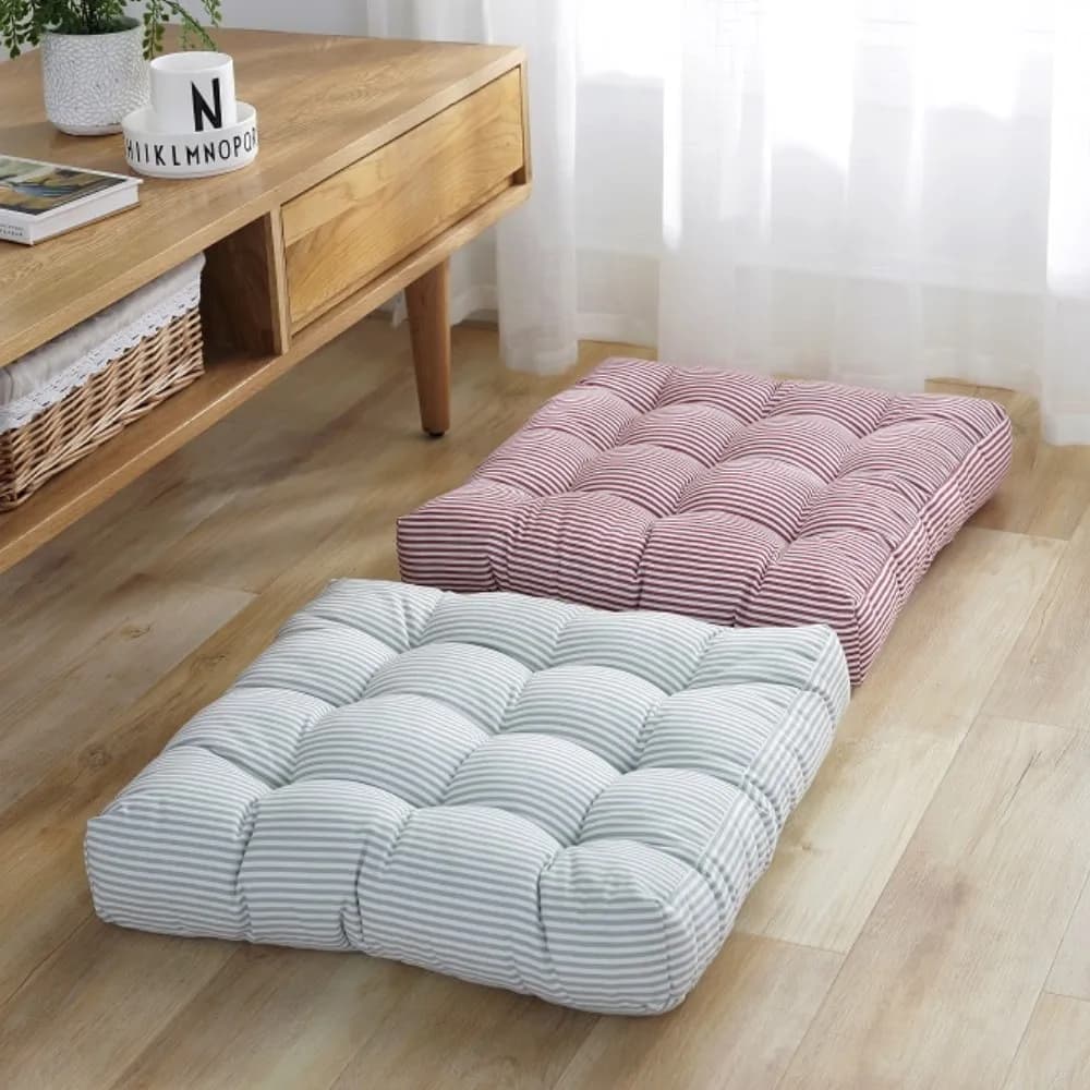 Linen Oversized Gift Floor Seat Pillow Square Meditation Cushion Yoga Pad for Living Room Balcony Office Outdoor Relaxation