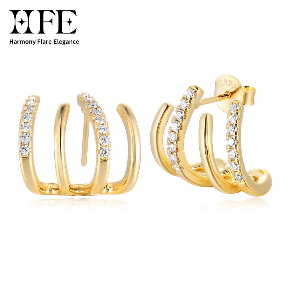 HFE Quattro Artigli Earnail D Colore Brillante Moissanite S925 Argento Puro Festa di Compleanno delle Donne di Nozze Gioelleria Raffinata E Alla Moda