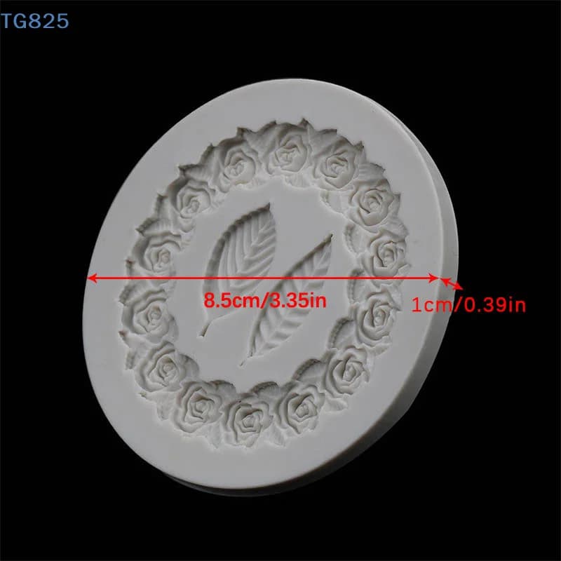 【AN】【NH】Rosette Leaves Silicone Mold Resin Cake Diy Chocolate Picture Frame Sugar Baking Moulds Molding Decoration Tools