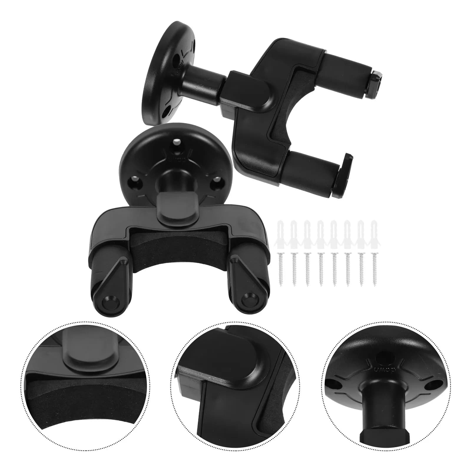 2 Set di Supporti da Parete per Chitarra, Violino, Ukulele, Basso, Erhu - Ganci con Presa Sicura, Facile Installazione, Porta Strumenti Musicali