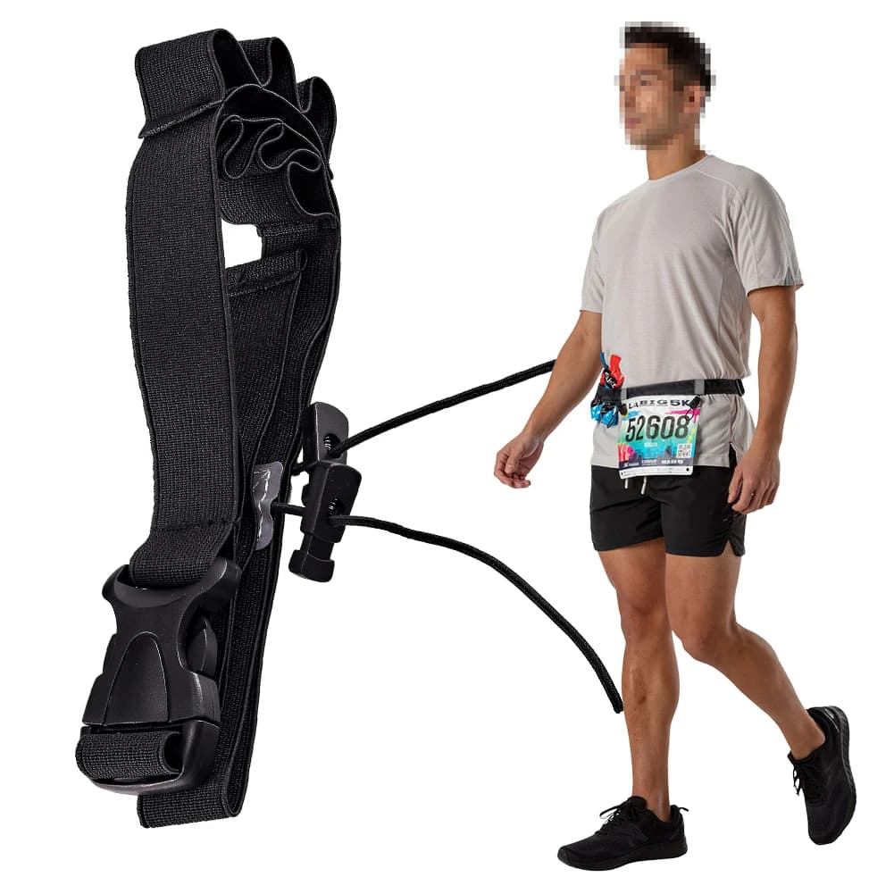 Outdoor Running Waist Belt with 6 Loops Triathlon Race Belt Adjustable Running Bib Belt for Running Cycling Triathlon Marathon