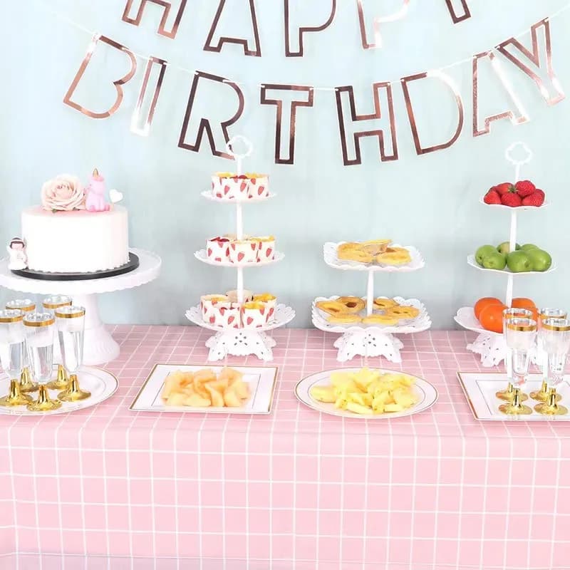 Espositore per Torte a Tre Piani Stile Ins, Vassoio per Frutta, Espositore per Cupcake, Espositore Creativo per Torte, Espositore in Plastica per Frutta Secca