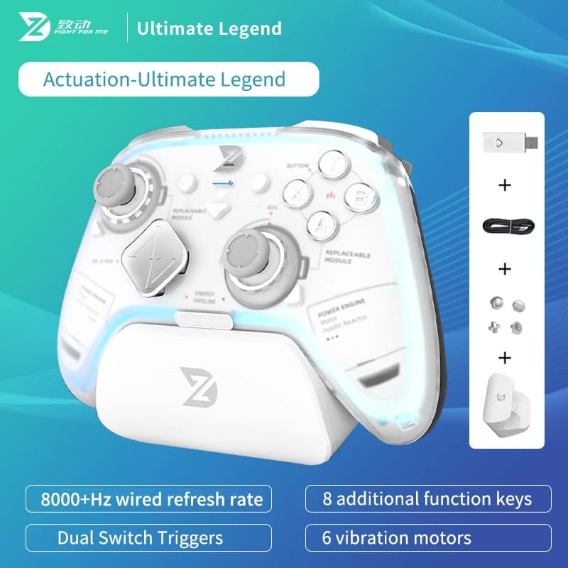 Controller di Gioco ZD Ultimate Elite Modulare con Sensori RGB, Compatibile con Switch, Telefono, Bluetooth, NS, Tablet e Steam