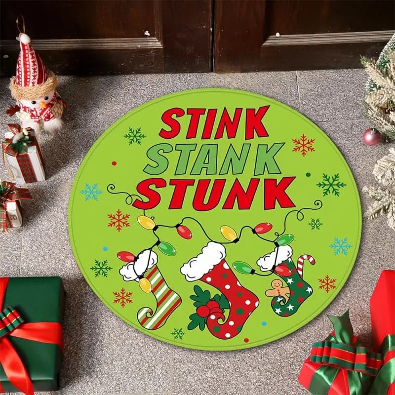 Decorazione natalizia Tappetino per porta in velluto di cristallo Decorazione per ingresso casa Tappetino per piedi antiscivolo che assorbe l'acqua Babbo Natale CartooHome