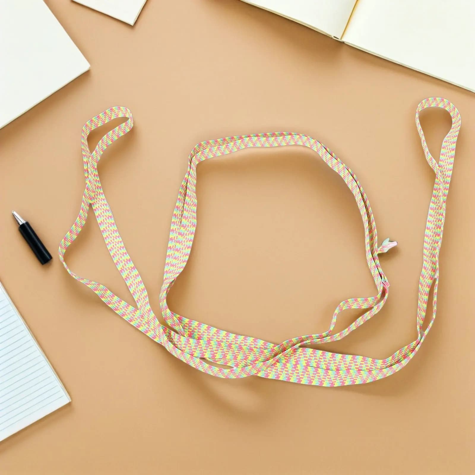 Colorful Elastic Jump Rope for Children Vibrant Stretchable Rubber Band Skipping Rope Outdoor Indoor Fitness Exercise