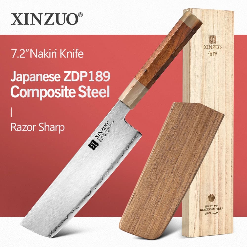 XINZUO 7.2 ''Pollici Coltello Da Cucina Strumenti di Cottura Coltello Nakiri Acciaio Composito In Polvere di Acciaio Rasoio Affilato Coltello Da Taglio di Verdure