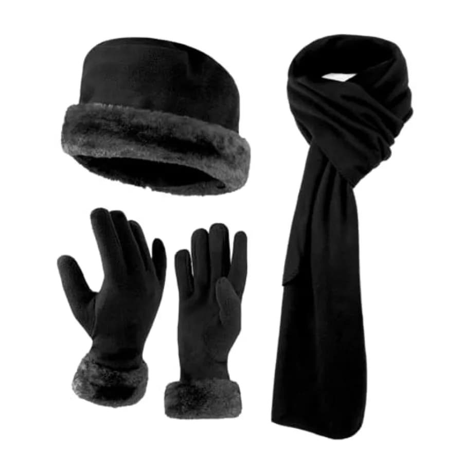 Set Regalo in Scatola per Donna: Cappello e Guanti Invernali in Pile Caldo + Cappelli, Guanti e Sciarpe per Donne