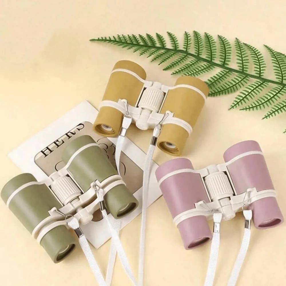 Binocolo per Bambini a Doppia Lente, Resistente agli Urti, Telescopio in Gomma, Giocattolo da Esterno Colorato, Compatto e Portatile, Regalo per Campeggio