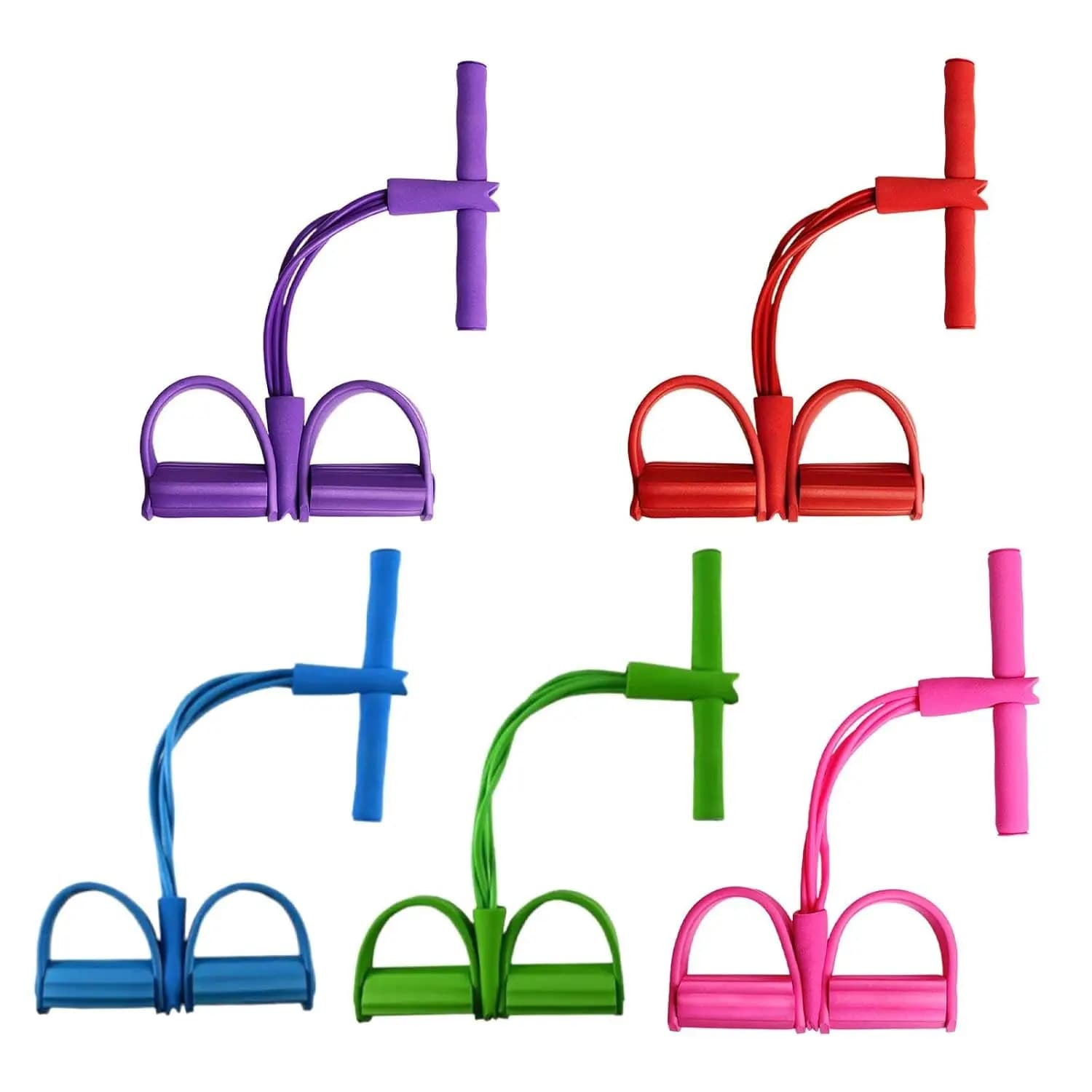 Multifunction TPE Stretcher for Yoga, 4 Tube Tension Cord for Exercises at Home, Stretching and Weight Loss Training