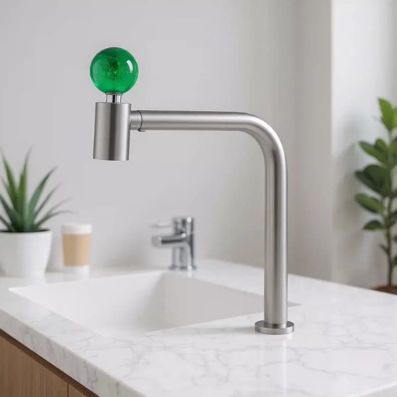 Rubinetto da esterno a singola maniglia girevole in acciaio inox 304, cromato grigio, per lavabo, con getto singolo a freddo