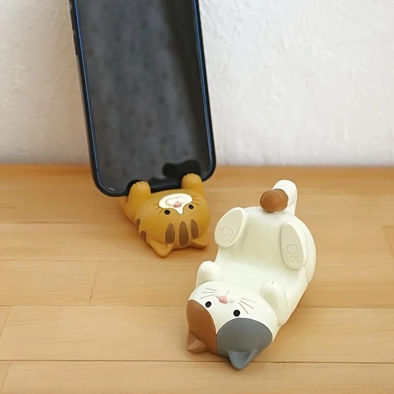 Organizzatore da Scrivania a Forma di Gatto, Porta Telefono e Occhiali Stile Lazy, Contenitore per Cancelleria, Grazioso Ornamento da Tavolo per Ufficio