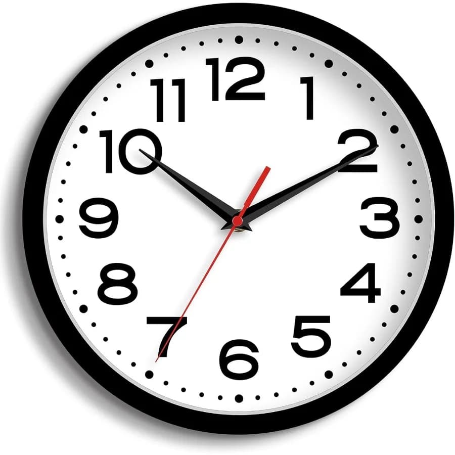 Orologio da parete silenzioso senza ticchettio Orologio moderno a batteria da 8 pollici Piccolo classico Alog tive per cucina Soggiorno Ufficio Camera da letto