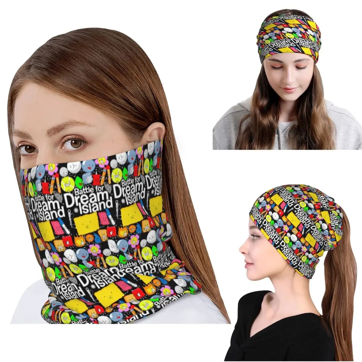 Battle For Dream Island Bandana Neck Gaiter Magic Scarf Warm Cycling Scarf Beanies Hat for Men Women Adult Breathable
