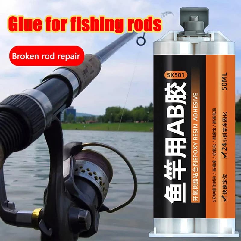 1pc Fishing Rod Glue Building Epoxy High Bonding 50 Ml AB Transparent Glue For Fishing Rods Accessories Fishing Tools