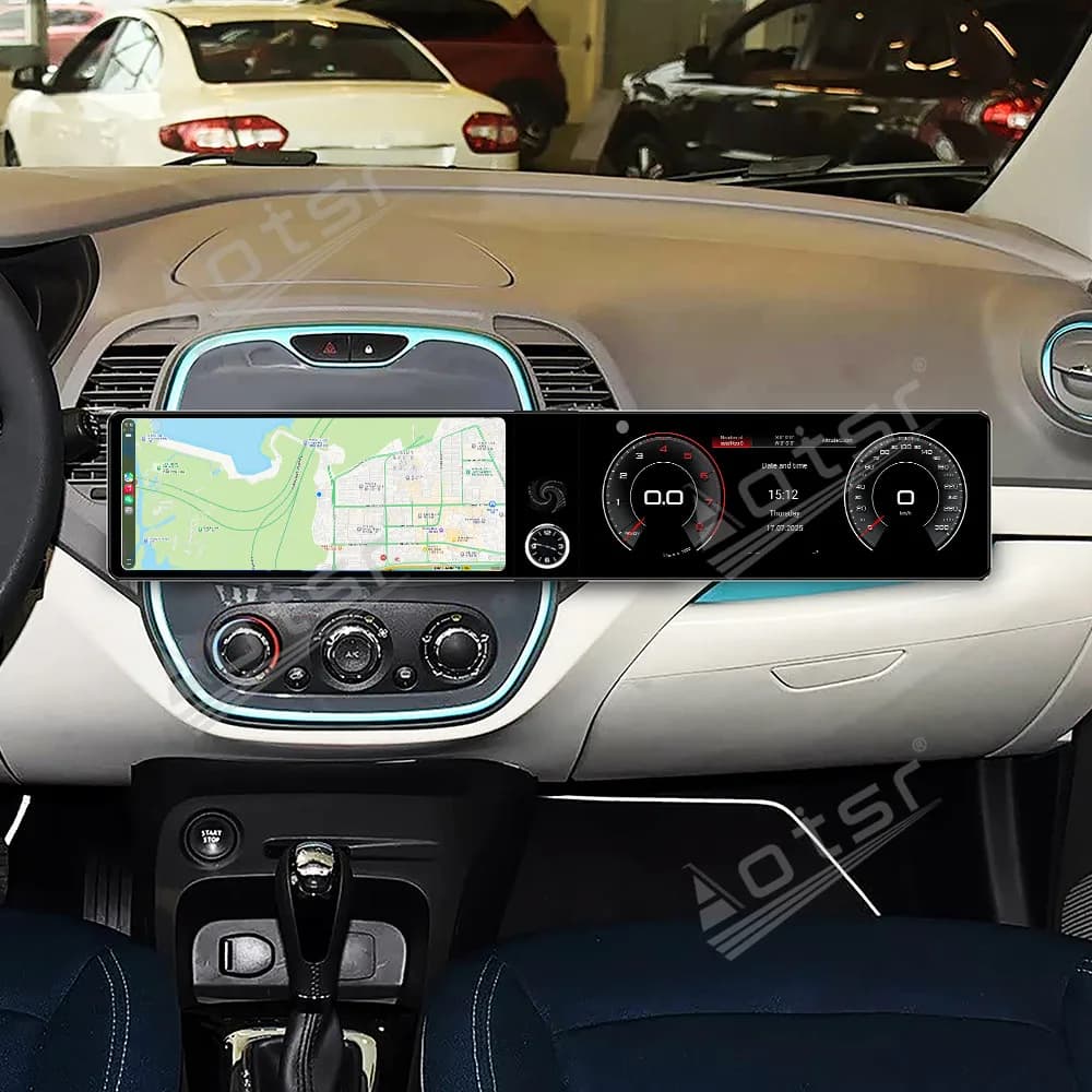Autoradio Multimediale Android con Doppio Schermo e Carplay Qualcomm per Renault Captur 2014~2017, GPS Integrato