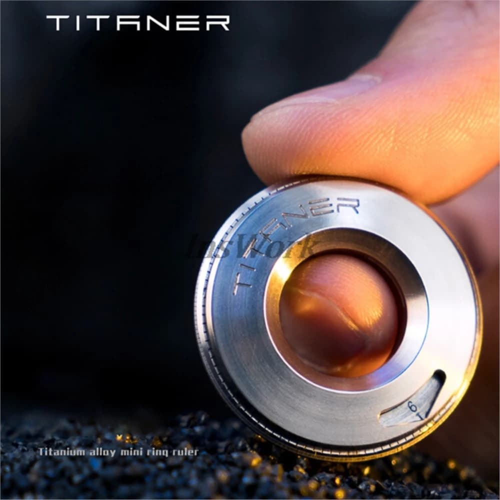 TITANER righello ad anello di misurazione della curva in lega di titanio Infinite Loop 6703 cuscinetto righello multifunzione strumento EDC Fidget Spinner