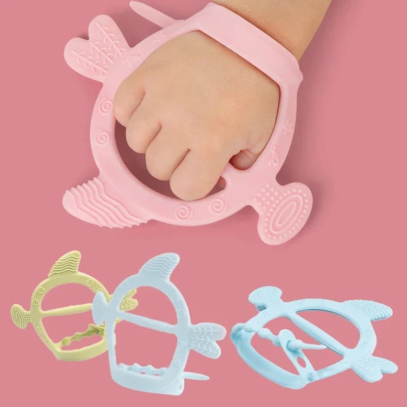Guanto per la dentizione Massaggiagengive in silicone Ciuccio per allattamento per bambini Neonato Cura dentale Durevole Bambino che succhia le dita Pollice