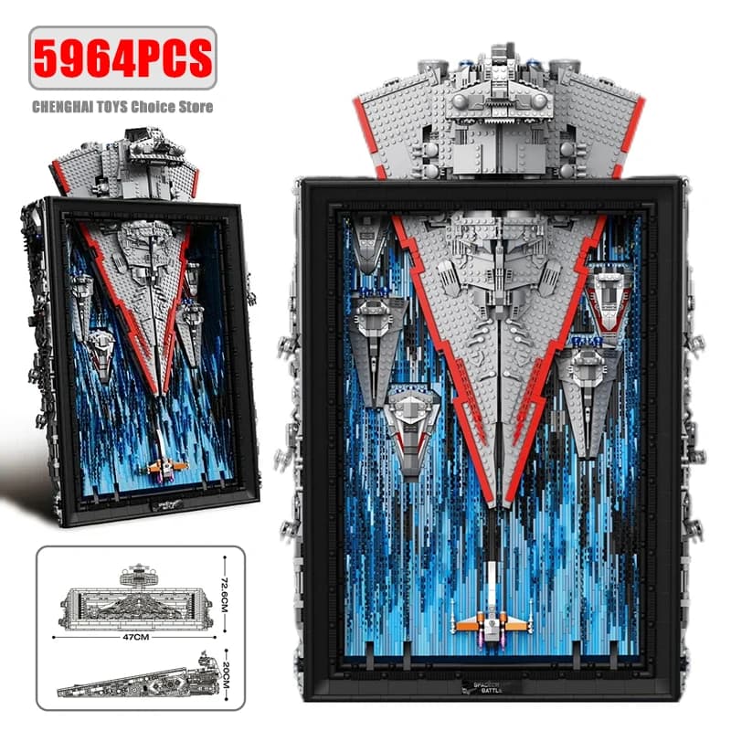 5964PCS Shuttle Spacecraft Cornice Modello Building Blocks Corazzata 3D Parete Photo Frame Mattoni Giocattoli Per I Bambini Regali di Festa