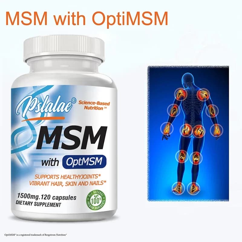 MSM ottimale Premium con OptiMSM, 1500 Mg, supporta la salute delle articolazioni, il sistema immunitario, gli antiossidanti e la costruzione di proteine, Non ogm