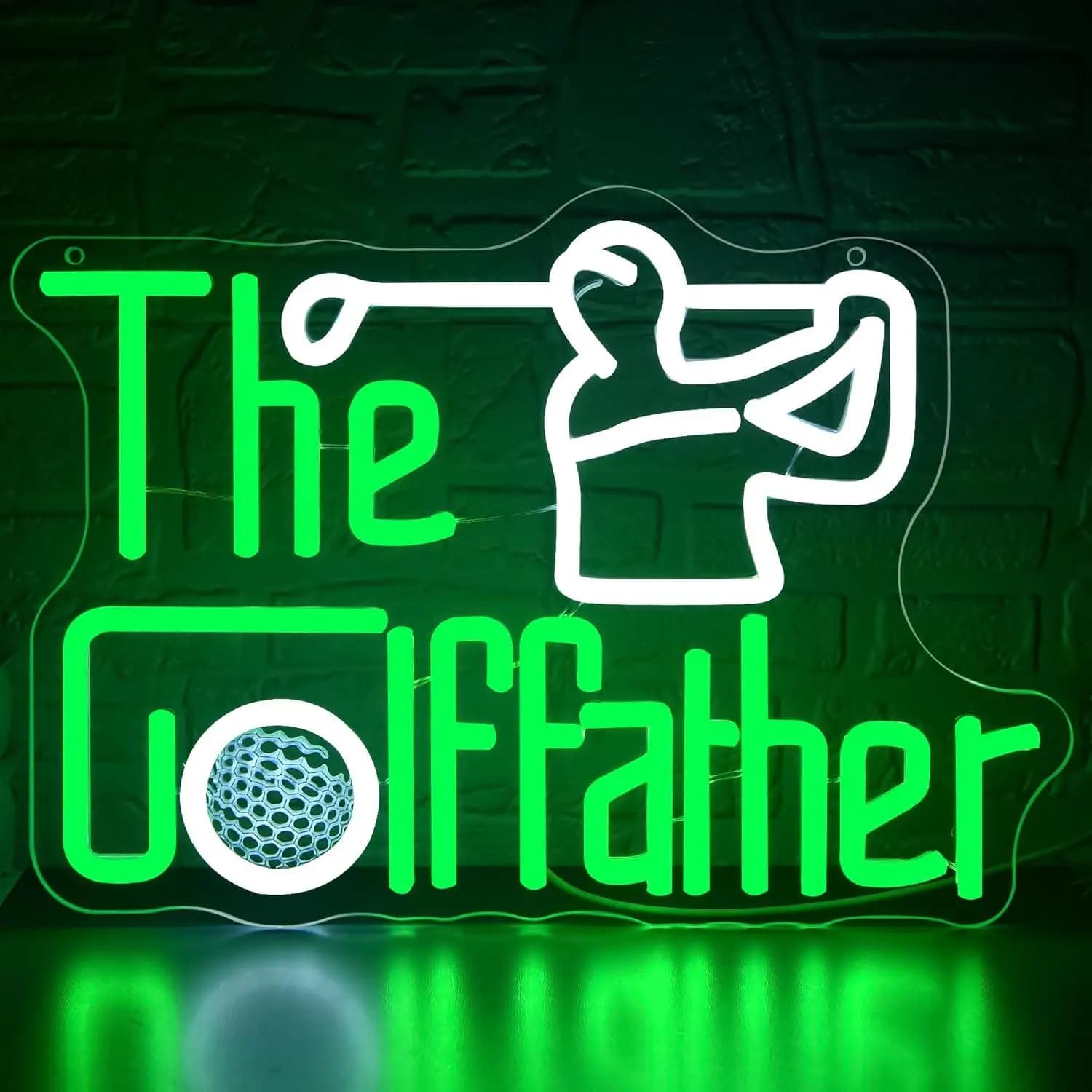 Insegna al Neon 'Golf Father' con Luci LED Dimmerabili USB per Campi da Golf, Decorazione da Parete per Bar e 'Man Cave', Regalo di Compleanno per Golfisti