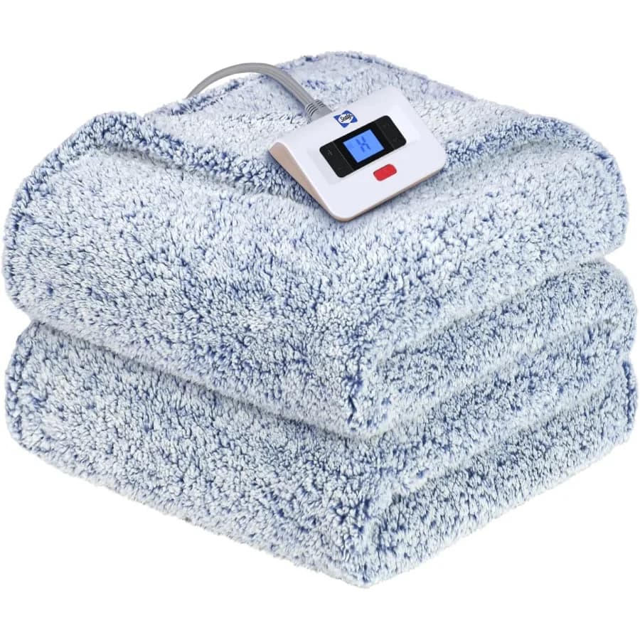 Coperta elettrica Coperta riscaldata Sherpa morbida a grandezza naturale Controllo singolo con 10 livelli di riscaldamento e impostazioni di spegnimento automatico da 1 a 12 ore