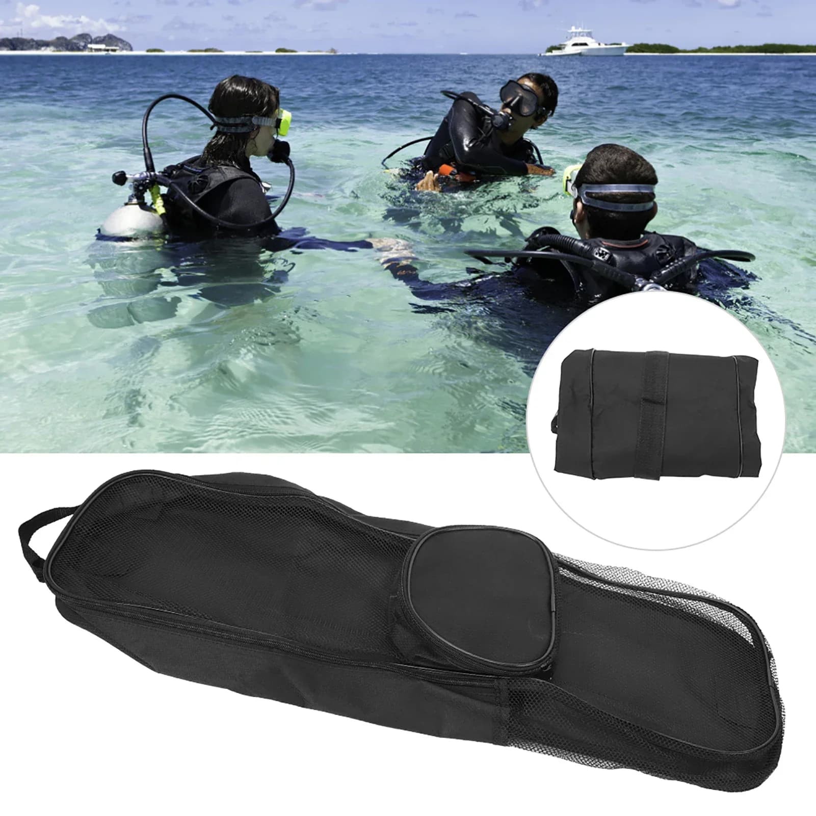 Portable Nylon Dive Mesh Backpack Bag for Snorkeling for Pins