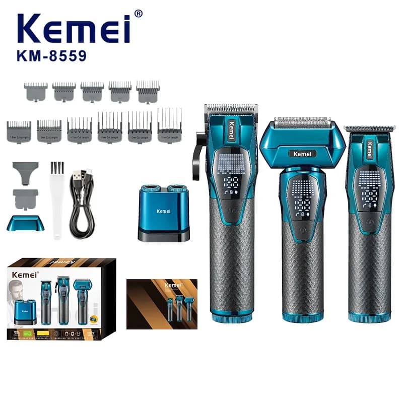 Set Haircut Kemei Battery Removable Haircut Razor Hairdresser Charging Box Battery Dedicated Birthday Gift km-8559