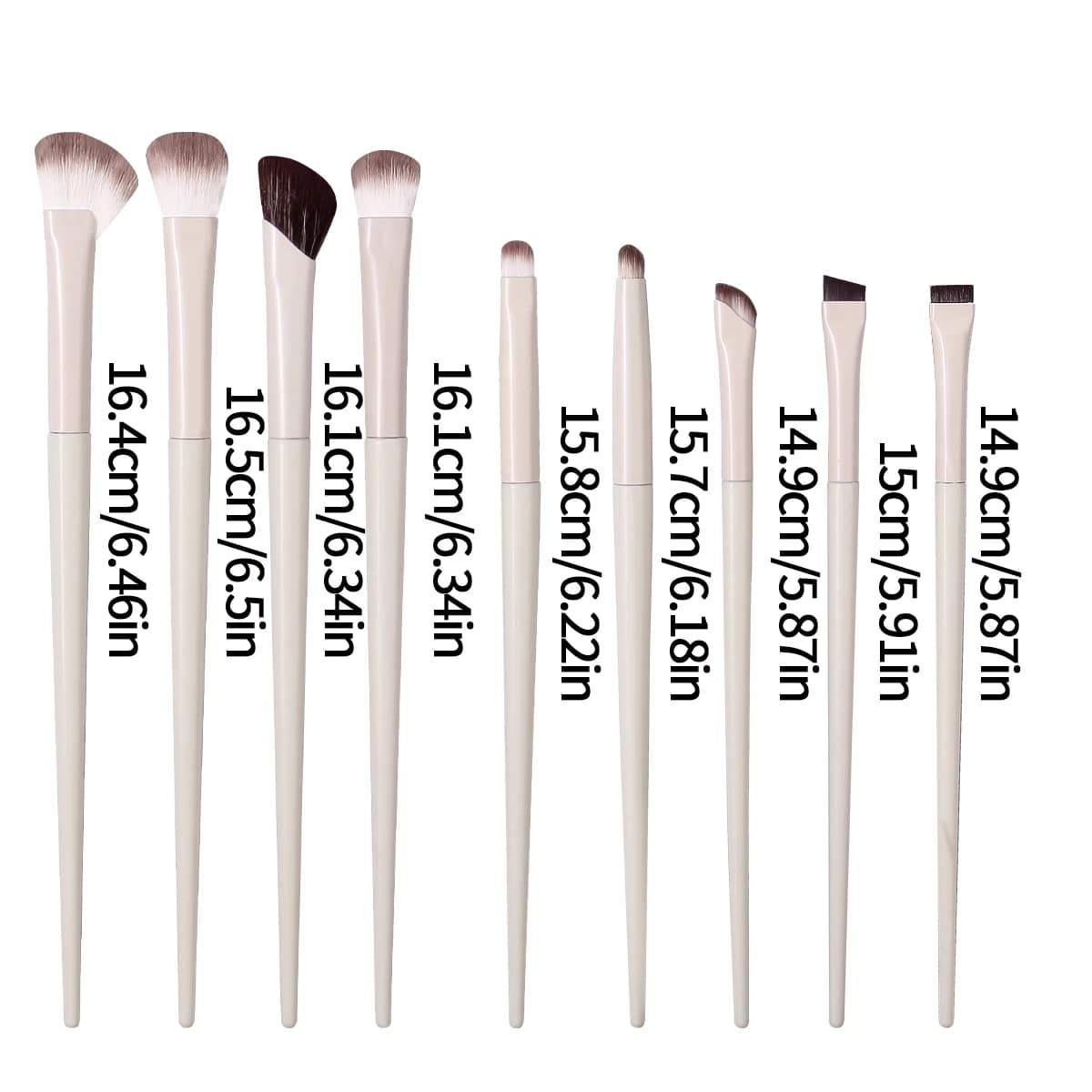 Set di pennelli per il trucco degli occhi da 9 pezzi, pennello per eyeliner a setole morbide, pennello per sopracciglia, pennello per contorno, strumento per il trucco portatile per principianti