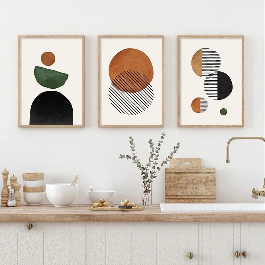 Boho Abstract Mid Century Plants Geometric Posters Minimalist Print Canvas Painting Wall Art for Living Room Modern Home Deco