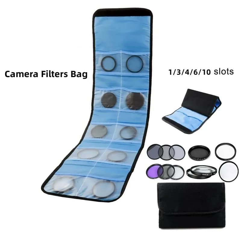 RF09 Foldable Camera Accessories lens filter housing 1/3/4/6/10 Pockect Filter for lens Wallet Nylon adapter ring case