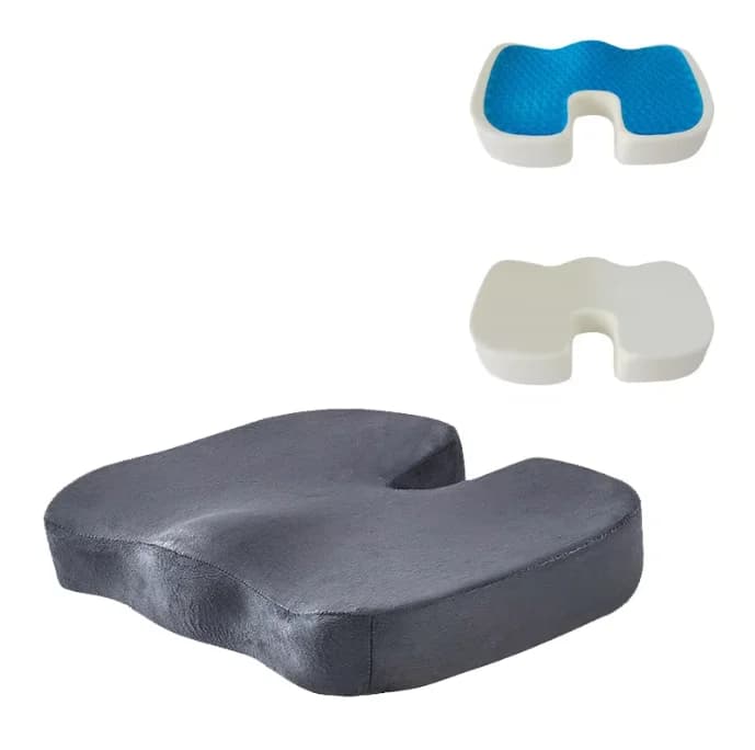Cuscino per sedile da viaggio in memory foam – Cuscino per sedia a forma di U, cuscino per fianchi traspirante per auto, ufficio e casa