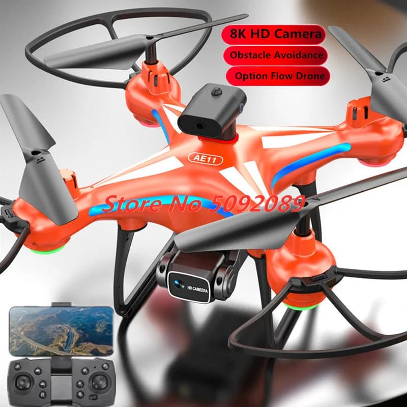 8K HD ESC Camera Drone 4-Way Laser Obstacle Avoidance Quadcopter Option Flow Long Time Flying Aricraft Boy Kid Boy Gifts Toys
