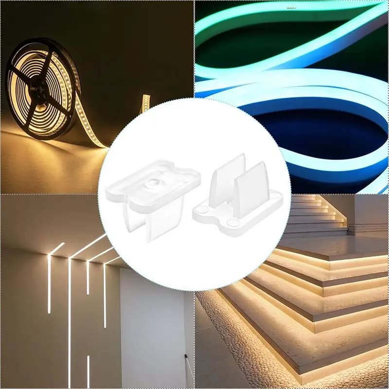 COFA-60PCS LED Strip Mounting Clip Rope Light Clips Neon Rope Light Mounting Brackets With Screws For 5-6Mm Wide Lights