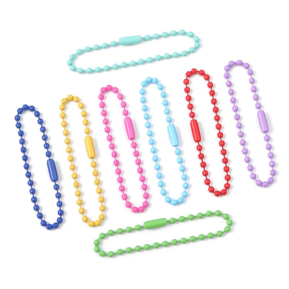 20/40/80/100pcs Chains with ball beads suitable for keychain/tag Hand label connector for DIY bracelet Jewelry creation Accessories