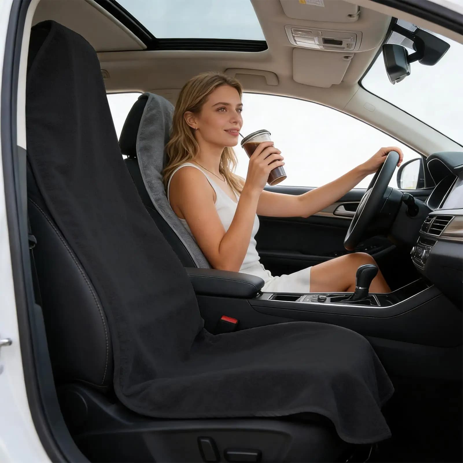 Car Sweat Towel Seat Covers Quick-dry front Seat Cushion Washable Cat Auto Seat Protector for Exercise Workout