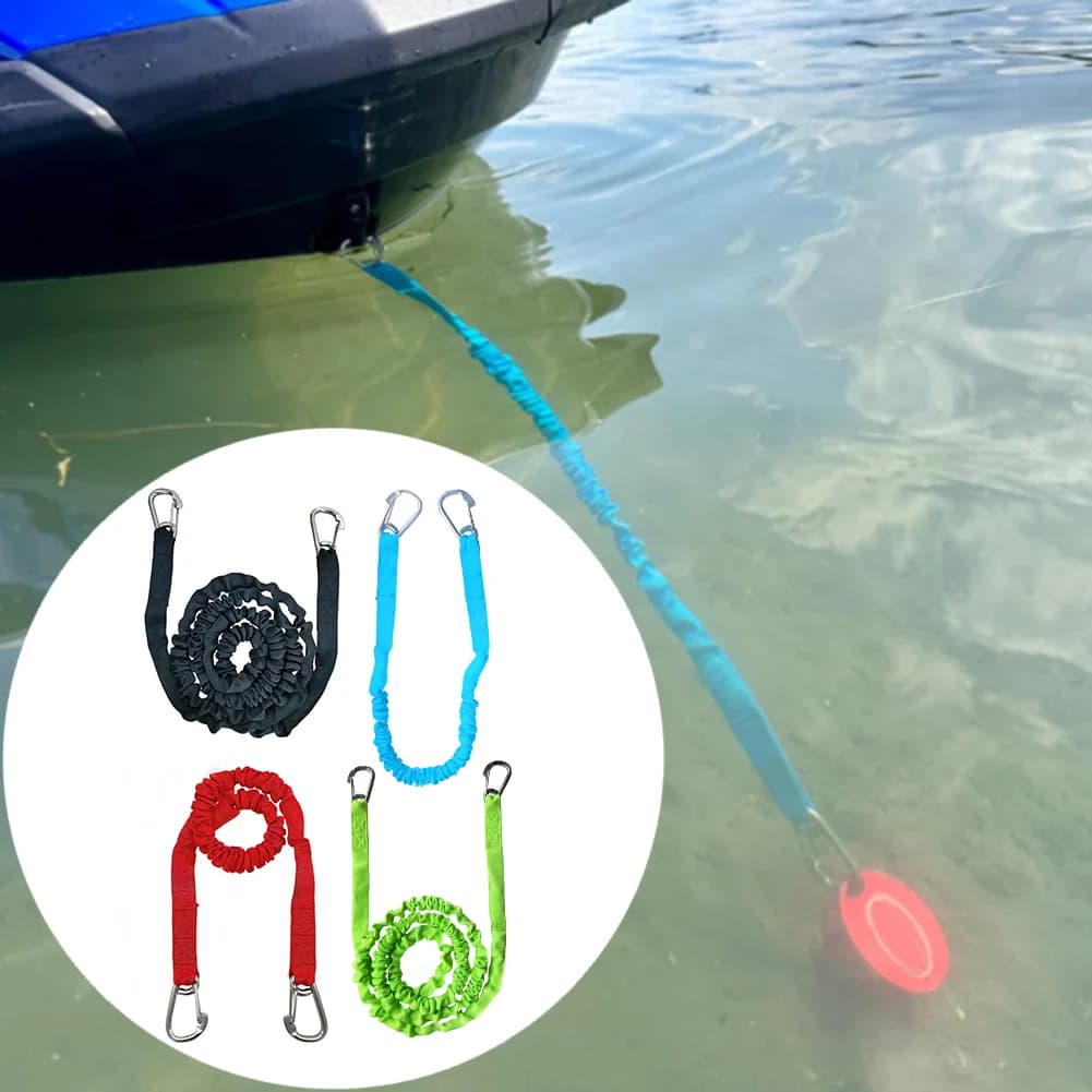 Anchoring Boat Bungee Easy Tie Boat Mooring Anchoring Mooring Line Heavy-Duty Polyester Webbing Marine Grade Stainless Steel