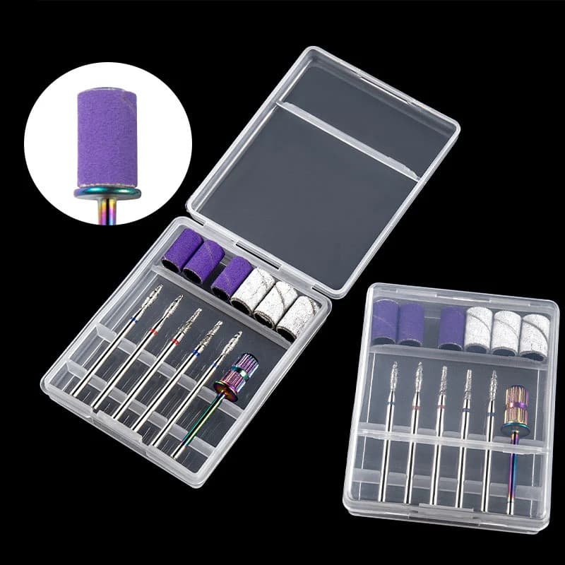 6 pz/set punte per aneto per unghie fresa diamantata per manicure 3/32 "barca elettrica lima per unghie strumento per rimuovere le cuticole