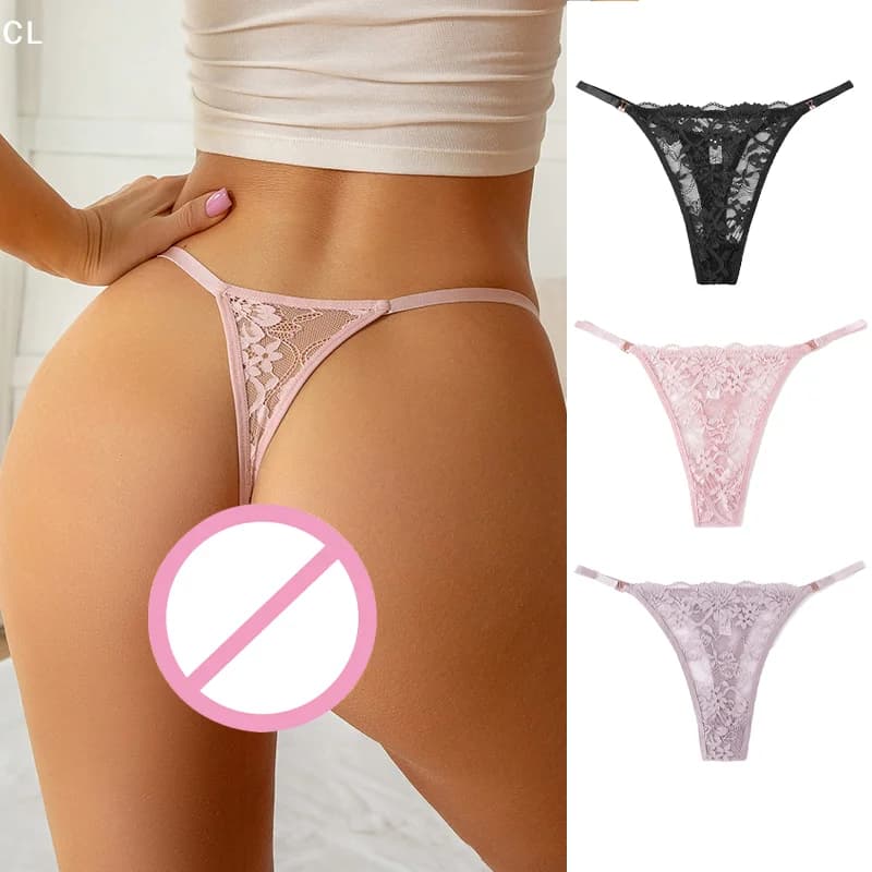 Tentazione Ricamo Intimo Perizoma Donna Mutandine di pizzo sexy Intimo a vita bassa Perizoma femminile G String Lingerie traspirante