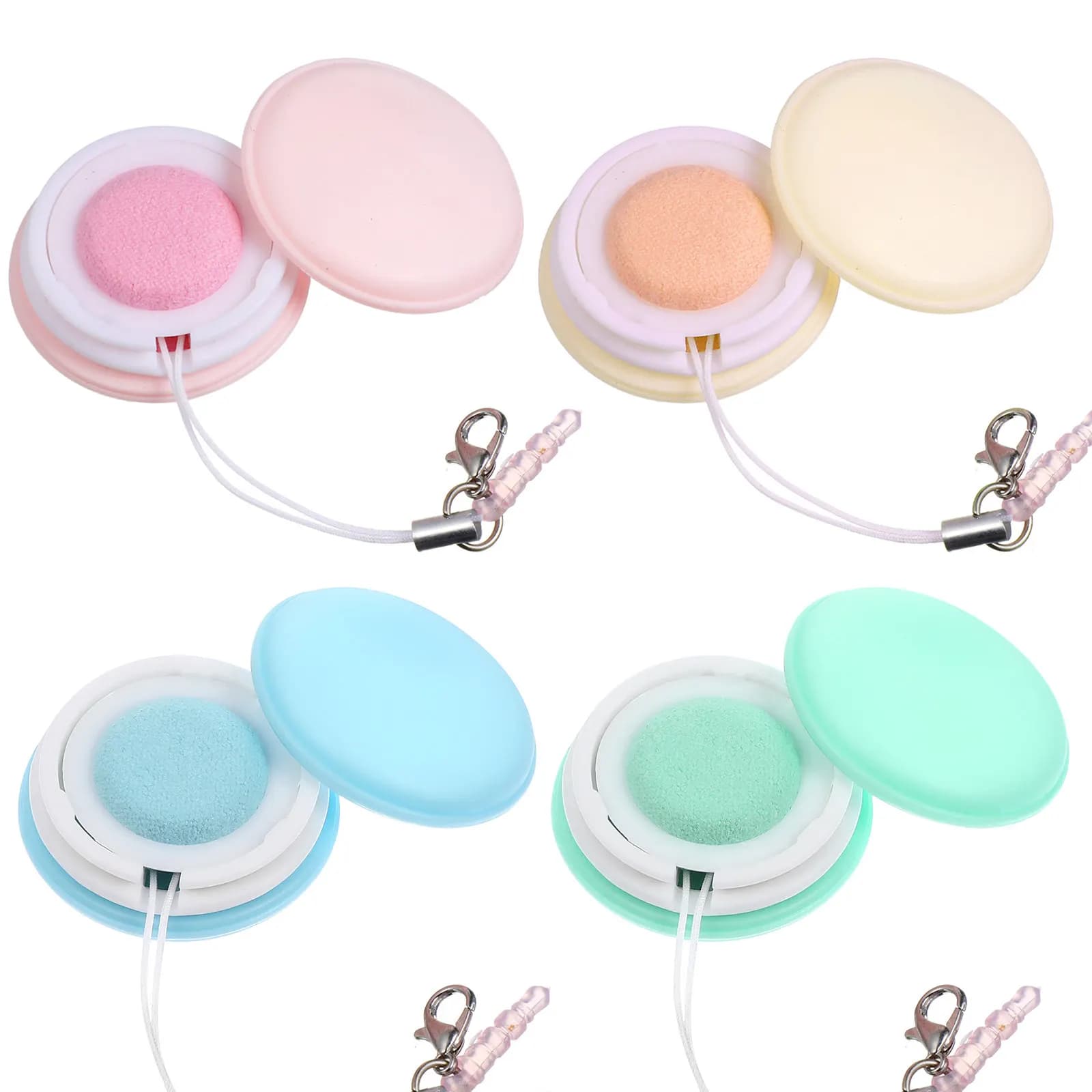 Set di 4 Pulitori per Schermi Smartphone, Detergente a Doppia Faccia in Microfibra Morbida con Cordino Portachiavi, Pulitore per Telefoni Stile Macaron