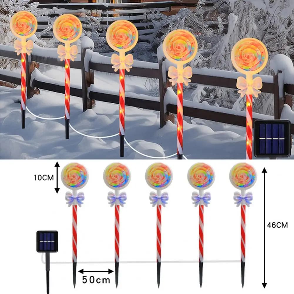 Luci Solari a Stringa per Esterni, Decorazioni Natalizie Solari a LED Mobili per Giardino e Vialetti, Babbo Natale e Pupazzo di Neve