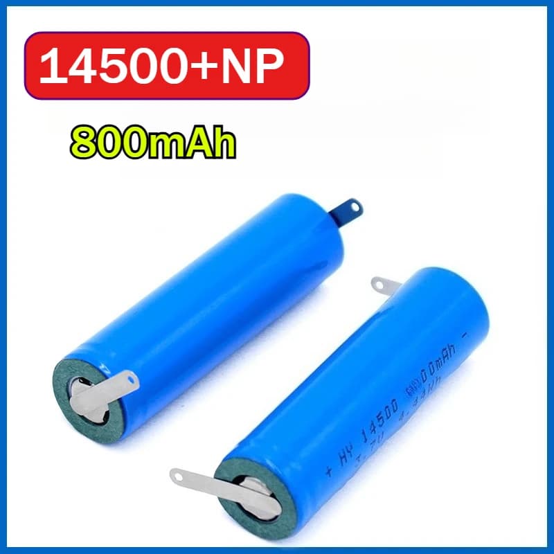 New Rechargeable Lithium Battery 14500+NP 3.7V 800mAh for Razor, Electric Brush, Flashlight, Microphone, Toys, Mouse