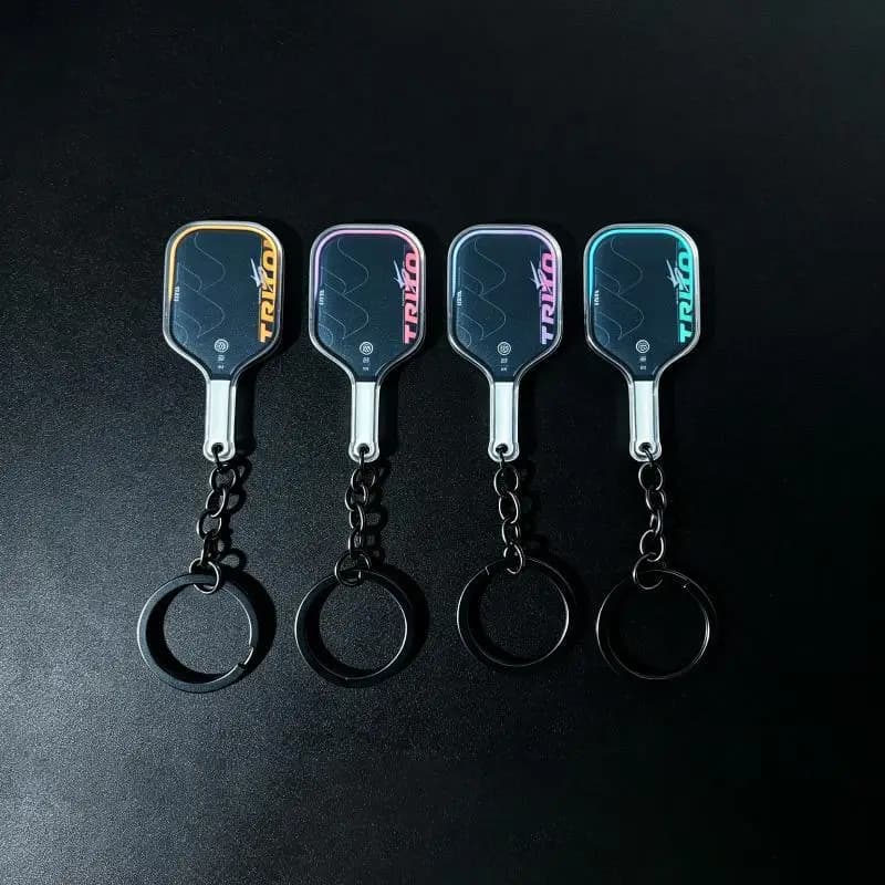 Creative Pickleball Racket Acrylic Keychain Colorful Hollow Golf Ball Keychains Dink Ball Fans Party Gift Bag Pendant