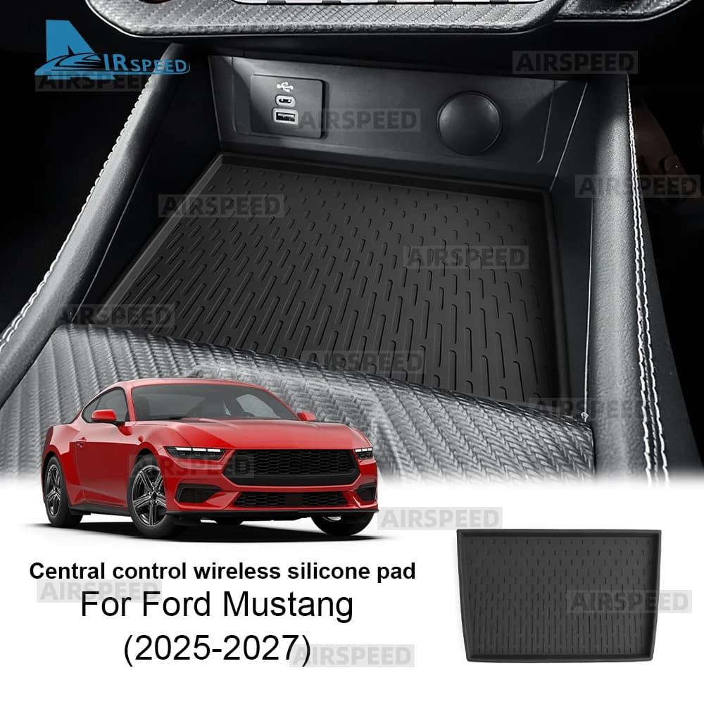 Wireless Charging Pad For Ford Mustang GT Dark Horse EcoBoost 2025 2026 2027 Car Silicone Non-Slip Protect Mat Dust-Proof Mat