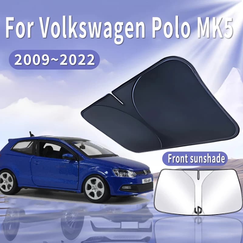 Visiera parasole per auto pieghevole per VW Volkswagen Polo Ameo 2009 ~ 2022 Mk5 Parabrezza anteriore Parasole Isolamento Raffreddamento Accessori auto