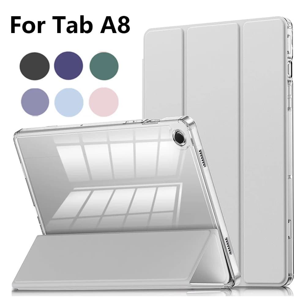 Clear Crystal Tablet case for Samsung Tab A8 10.5 2021 SM-X200 SM-X205, Shockproof Cover with Pencil Holder, Auto Sleep and Wake