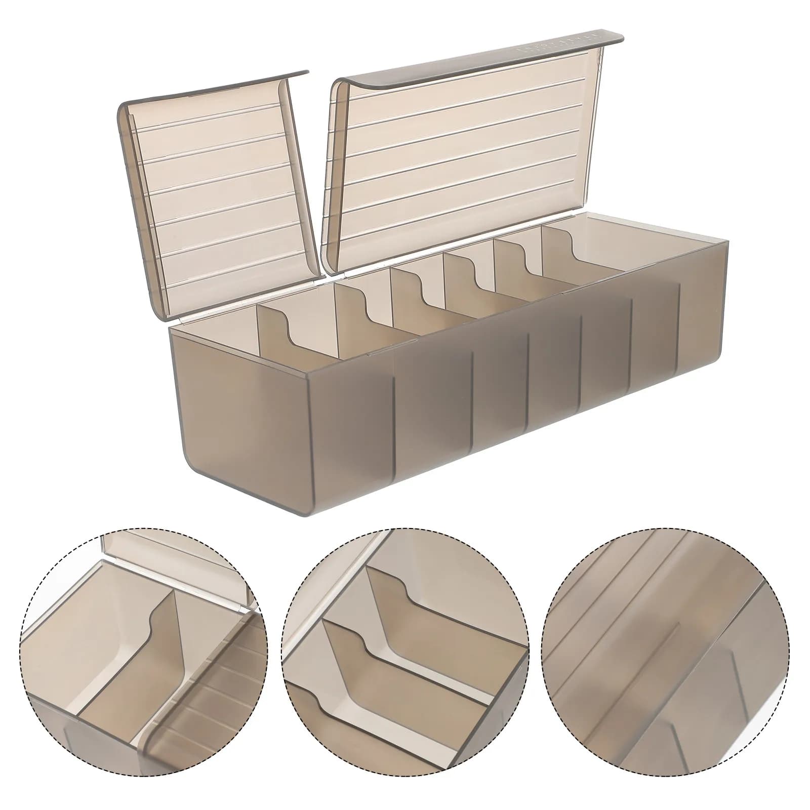 Scatola Sottile per Gestione Cavi a 7 Scomparti, Organizzatore Premium per Cavi USB, Caricatori, per Ufficio, Casa, Scuola, Soggiorno