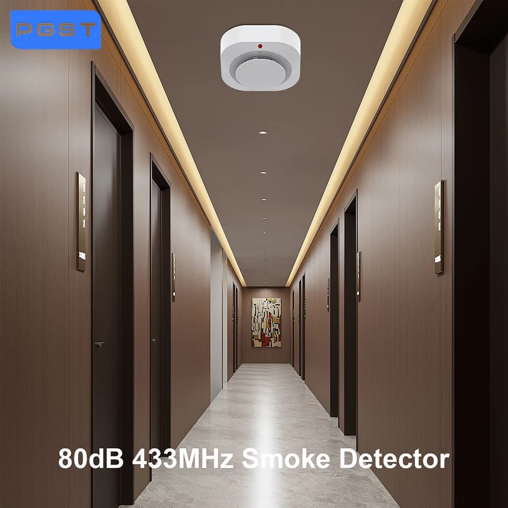 Rilevatore di allarme con sensore di allarme di fumo per protezione antincendio wireless 433 MHz per sistemi di allarme di sicurezza domestica RF GSM