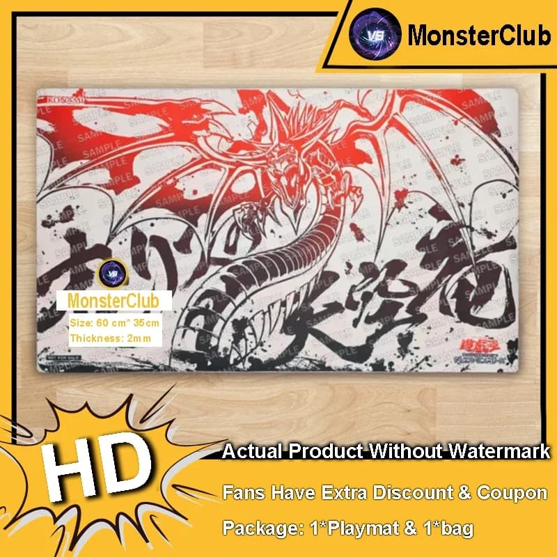 YuGiOh Slifer The Sky Dragon Playmat TCG CCG Mat Gioco da tavolo Carte collezionabili Tappetino da gioco Tappetino da gioco in gomma Tappetino per mouse Borsa 600x350x2mm